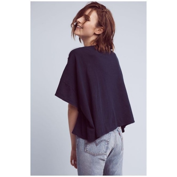 Anthropologie AKEMI+KIN Navy Embroidered Darrie Top sz S - Picture 3 of 8